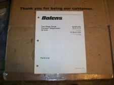 1989 Bolens Two Stage Snow Thrower Attachment 36" Model 30136 Parts List
