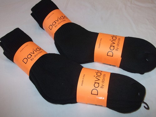 Davido Mens socks crew casual made in Italy 100% cotton 6 pack black - Picture 3 of 20