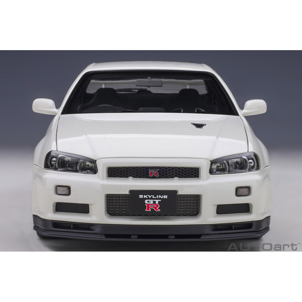 1 18 Nissan Gt-r V-spec II R34 by AUTOart in White Pearl 77406 for