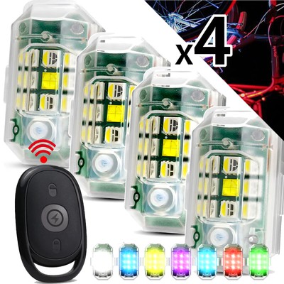 RECHARGEABLE 7Color Wireless LED Warn Strobe Light Flashing Car Bike Accessories