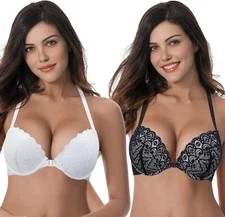 Curve Muse Attractive Push Up Front Closure Bra 44C 2-Pack Padded Underwire