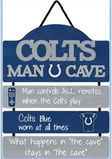 NFL Indianapolis Colts Football Mancave Man Cave Hanging Wall Sign Art