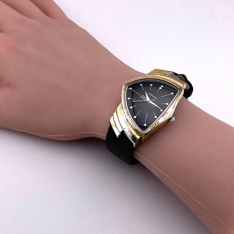 Hamilton Ventura Quartz Gold Registered Edition Mens Watch wrist 19cm - image 3 of 4