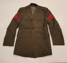 USMC MARINE CORPS ALPHA COAT SERVICE DRESS GREEN JACKET UNIFORM 39 S