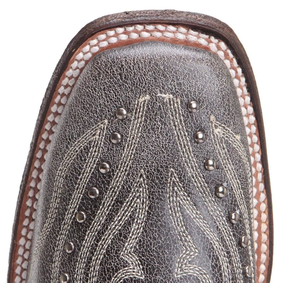 Bota Western Corral Niños Negro Bordado Tachuelas E1199 Foto 3 de 4