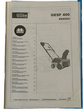 GÜDE GESF 400 Elektro Schneefräse Betriebsanweisung original in vielen Sprachen