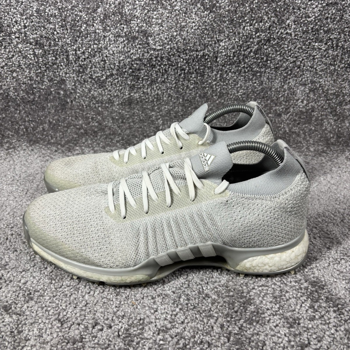 Adidas Golf Shoes Mens 10 Tour 360 Primeknit Grey White Athletic