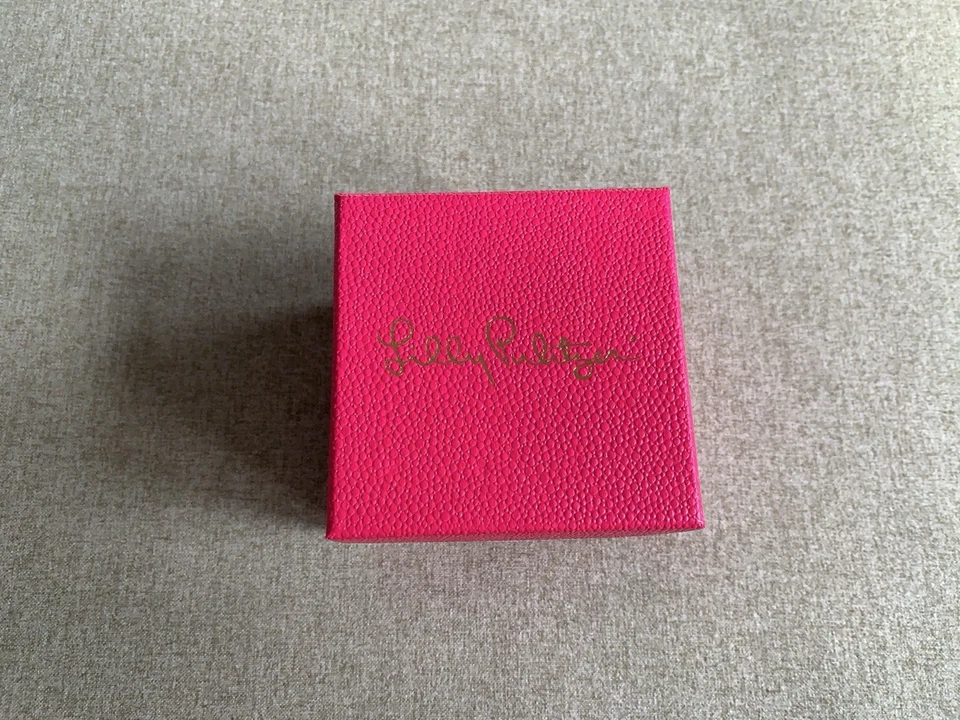 Lilly Pulitzer 2013 adorno de vidrio rosa loopy elefantes verdes con caja RARO Foto 2 de 4