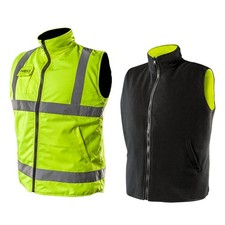 2 in 1 Profi Warnweste Fleeceweste Sicherheitsweste Arbeitsweste Funktionsweste
