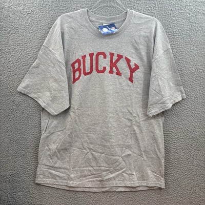Vintage Wisconsin Badgers Shirt Men XL Gray Red Bucky Badger College University
