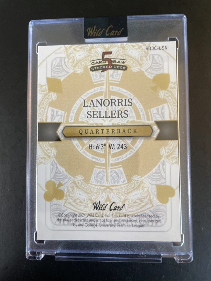 2024 Wild Card Draw Five Card / VENDEDORES LANORRIS ¡¡¡Oro 1/1!!! Gamecocks Foto 2 de 2