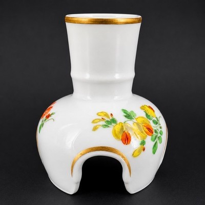 Meissen Porzellan Kerzenhalter 1. Wahl Golddekor Blumenbouquet Sammlerstück