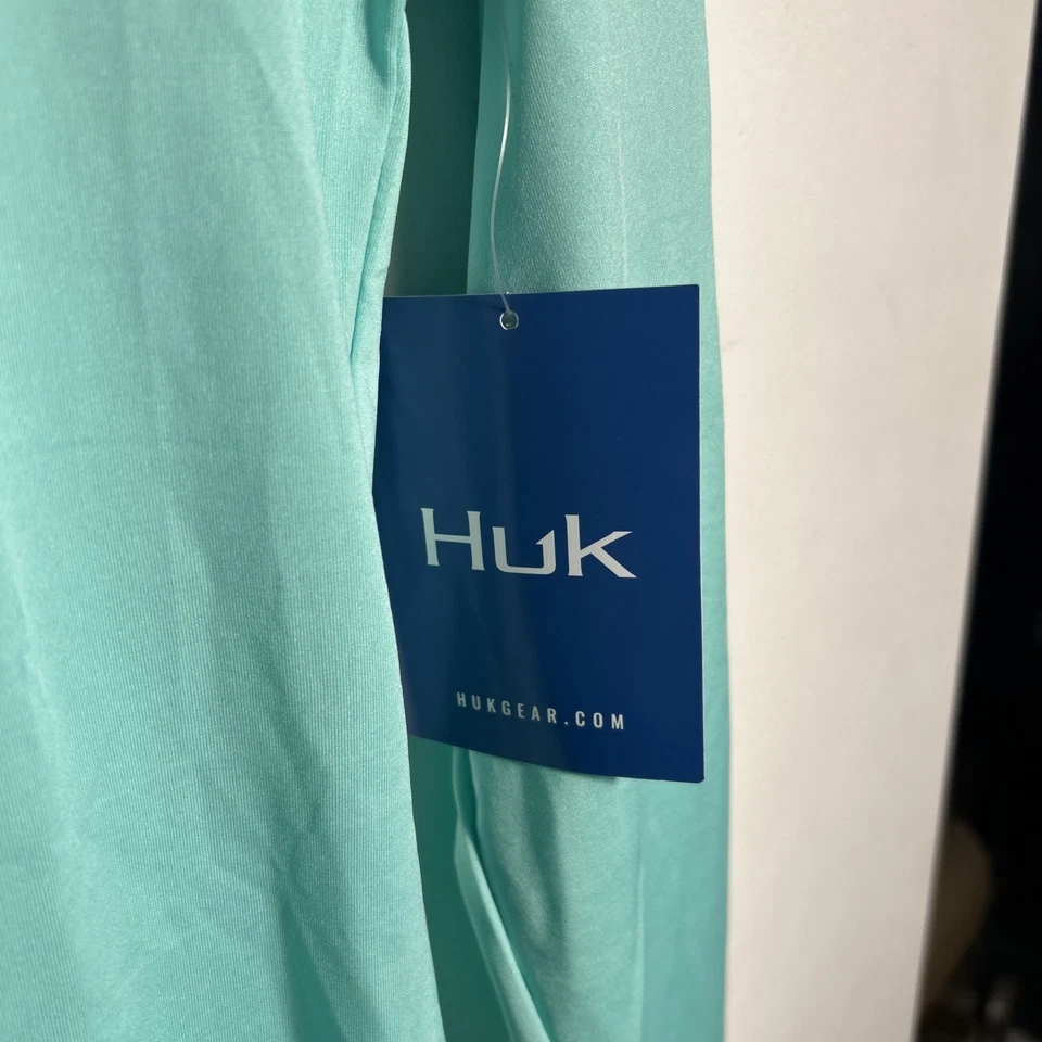 Camisa de rendimiento de pesca de manga larga verde HUK Icon para mujer pequeña Foto 4 de 4