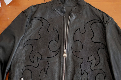Eleven 11 Hand Made Leather Jacket Chrome Hearts Style model ELEVEN 11 Size L,XL