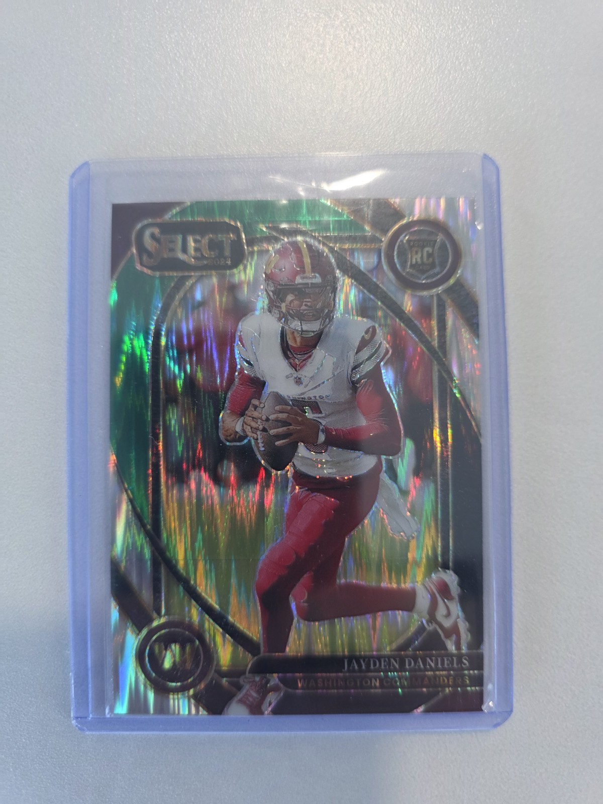 2024 Panini Select - Club Level Jayden Daniels #217 Black & Green Shock Prizm...