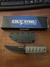Cold Steel Kyoto II Fixed Knife 3.38 Black Steel Blade Kray-Ex Handle