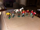 MARX MINIATURE WESTERN TOWN PLAYSET  COWBOY  1/72 PLASTIC TOY FIGURES 18 pieces