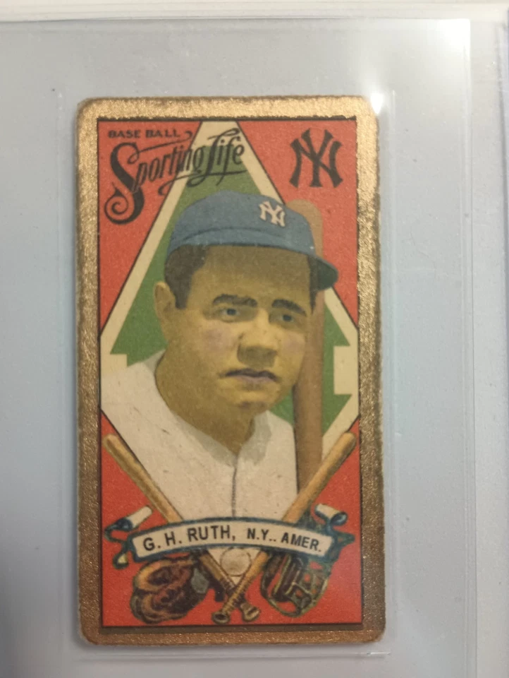 Raro SERIE SPORTING LIFE TALLA T BORDE DORADO - Babe Ruth, New York Yankees HOFer Foto 2 de 4