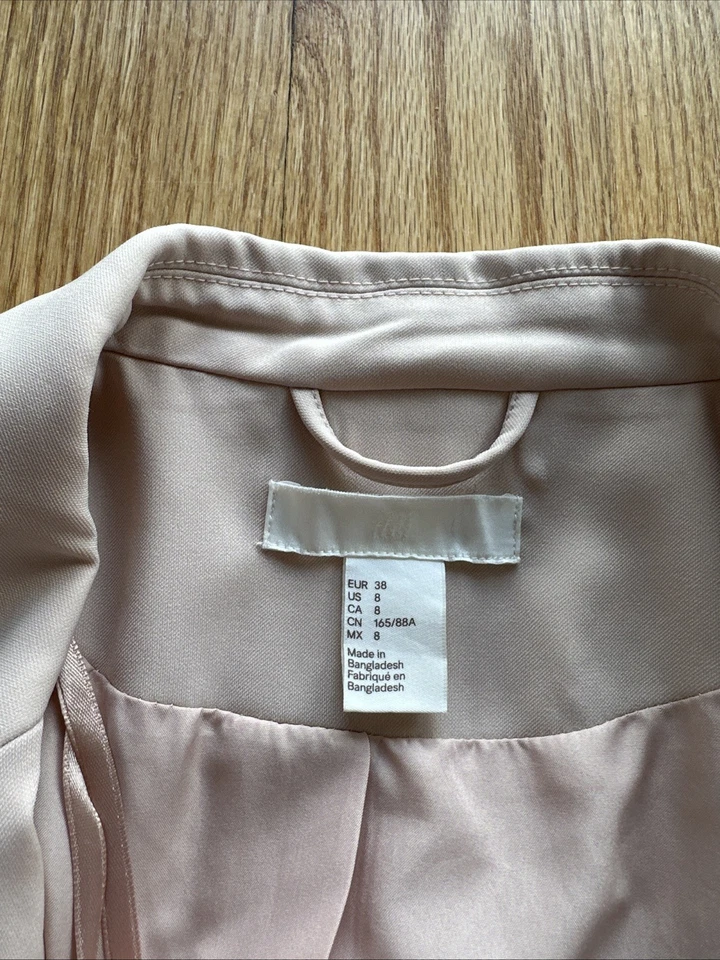Chaqueta blazer rosa claro para mujer H&M talla 8 Foto 3 de 4