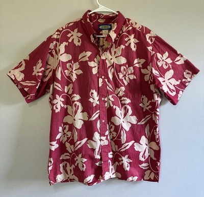 Vintage Phil Edwards by Reyn Spooner Aloha Shirt Red Leaf Floral Classic XL
