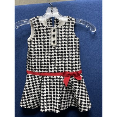 Gymboree Olivia Black White Girls Bow Jumper Dress 2T