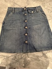 Gap 1969 Full Front Button Up Front Dark Wash Denim Jean Skirt Women s Sz 27