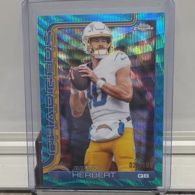Topps 2025 Topps Chrome Justin Herbert #158 Los Angeles Chargers 021/199