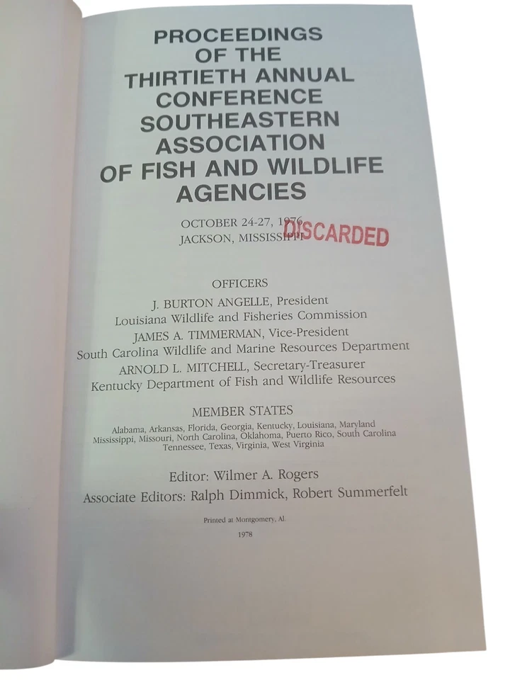 Southeastern Association Of Fish & Wildfire Agencies By Wilmer A. Rogers... - Image 4 of 4
