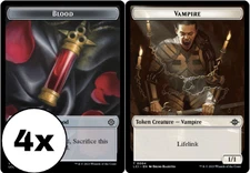Blood 0015 / Vampire  Token 0004 - Playset (x4) - Lost Caverns of Ixalan