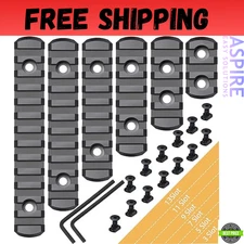 6 Pack Lock Picatinny Rail 3/5/7/9/11/13 Slot Set M-lok Picatinny Rail