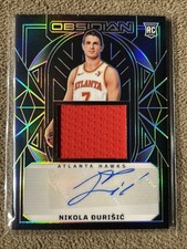 2024-25 Obsidian Nikola Durisic Rookie Jersey Auto RC /125 Hawks