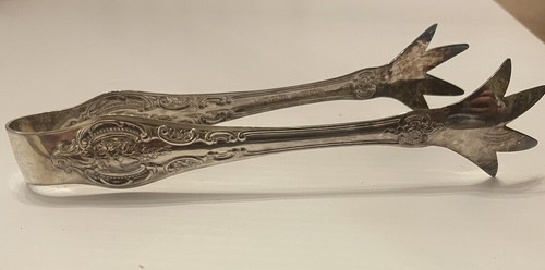 Vintage Wallace Silverplate Baroque Ice Tongs Claw Style - Picture 3 of 7