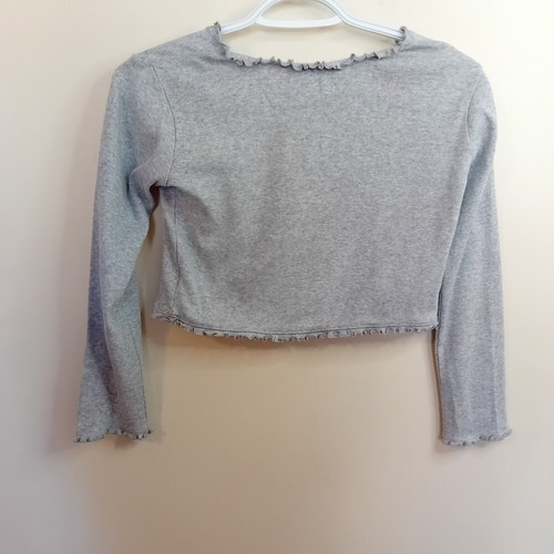 Y2K Children's Semi Formal Mexx Gray Lettuce Trim Knit Cardigan W Firefly 9-10 - Picture 4 of 13