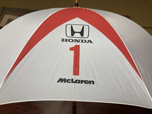 Marlboro McLaren Honda Formula 1 Grand Prix Racing Team Umbrella Red White Vtg - Imagen 3 de 14