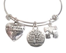 Autism Awareness Bracelet Puzzle Piece Together We Can Make A Difference IN BAG