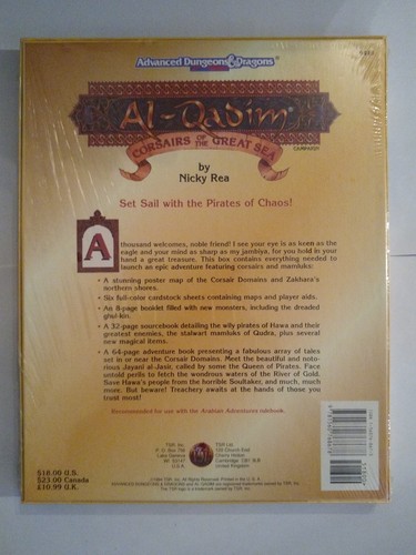 Corsairs of the Great Sea Al Qadim SW TSR9449 AD&D Advanced Dungeons & Dragons - Photo 2/2