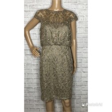 NWT Tadashi Shoji gold appliqu  formal dress 4