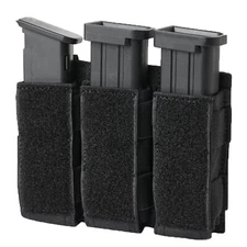 Tactical Triple Pistol Magazine  Molle Pouch Open Top Holder for 9mm .40 .45 Cal