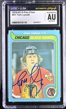 Tom Lysiak 1979-80 O-Pee-Chee Card #41 OPC Blackhawks CGC AU JSA 9 Auto