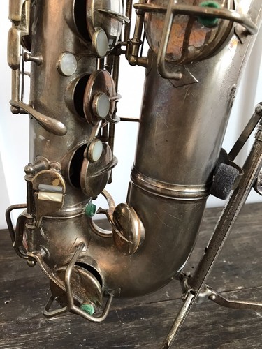 Vintage 1922 Silver C.G. Conn New Wonder C Melody Saxophone Sax + Original Case - Picture 7 of 12