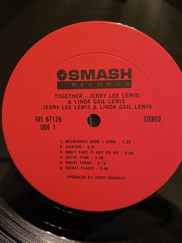 Jerry Lee Lewis & Linda Gail Lewis Together Vintage Vinyl 1969 SMASH - Imagen 7 de 10