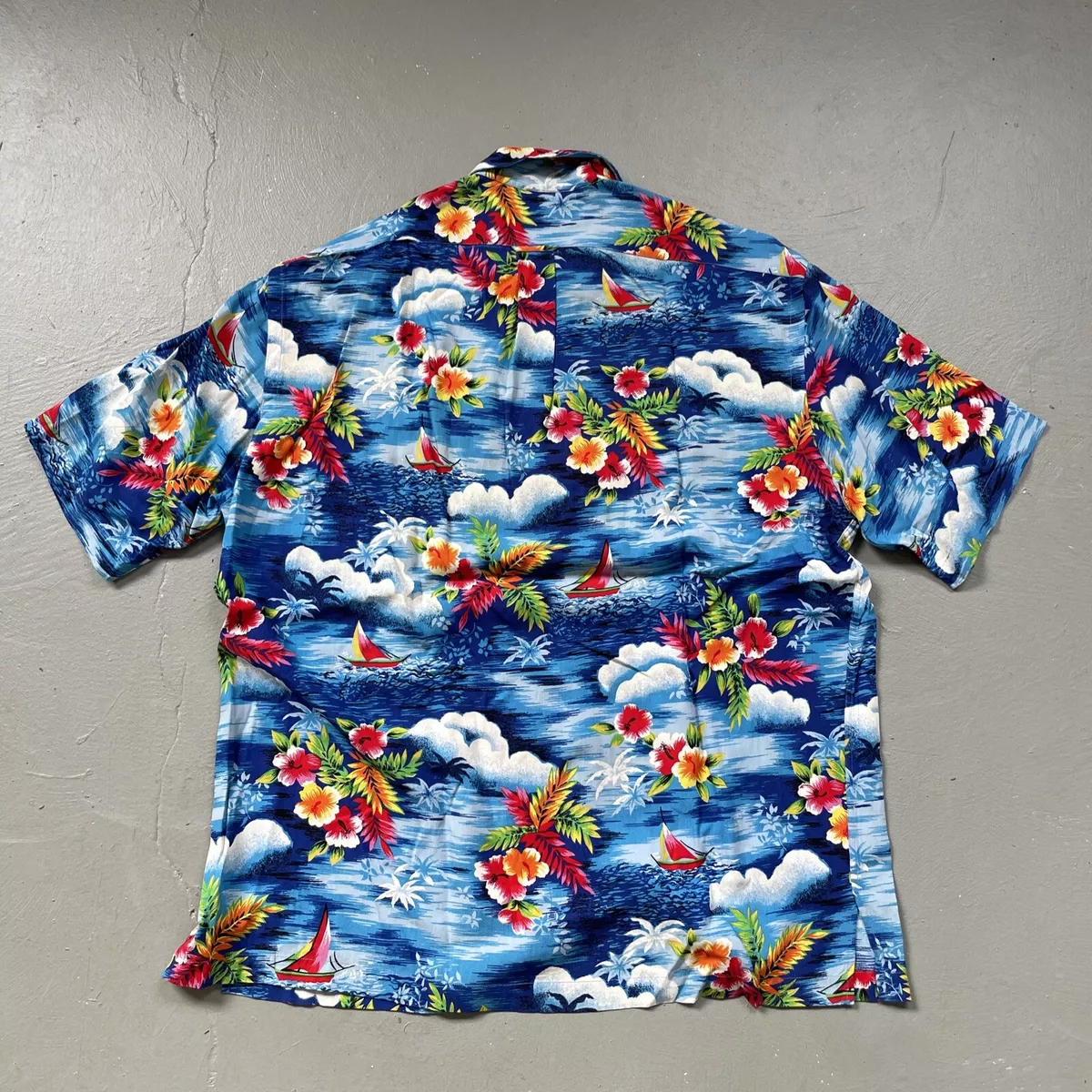 Vintage Polo Ralph Lauren Caldwell Rayon Aloha Hawaiian Shirt Floral Print L