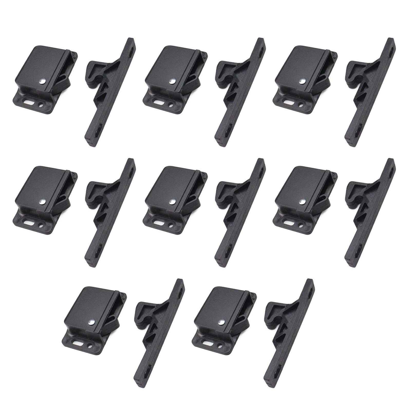 8 Pack Grabber Catches 8 LB Pull Force Cabinet Doors Push to Close Latch RV