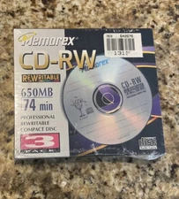 Memorex CD-RW 650MB 3 Pack 74 Minutes 4X Multi Speed 1999 VTG