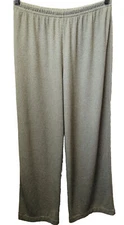 Linda Lundstrom Women's Size 10 Green Knit Textured Pull On Elastic Waist Pants