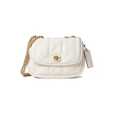 Coach Madison Quilted Pillow Shoulder Bag Nappa Leather Chalk C8560