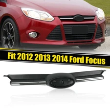 Fit 2012 2013 2014 Ford Focus Front Black ABS Upper Grille Grille W/Chrome Trim