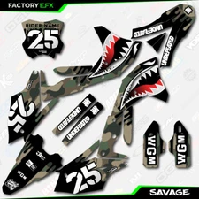Woodland Savage Camo Graphics Kit fits 17-20 Kawasaki KXF250 KXF 250 Plate Decal