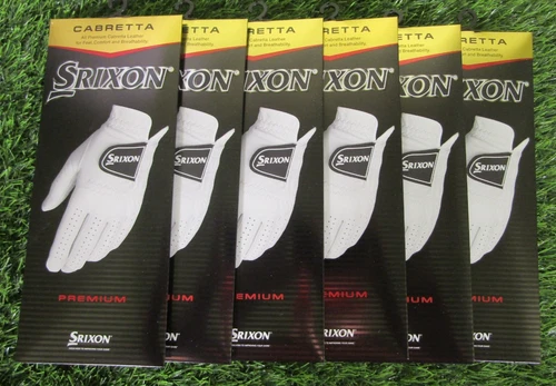 Brand New! 6 Srixon Cabretta Premium Golf Gloves, Regular, LH for RH Players