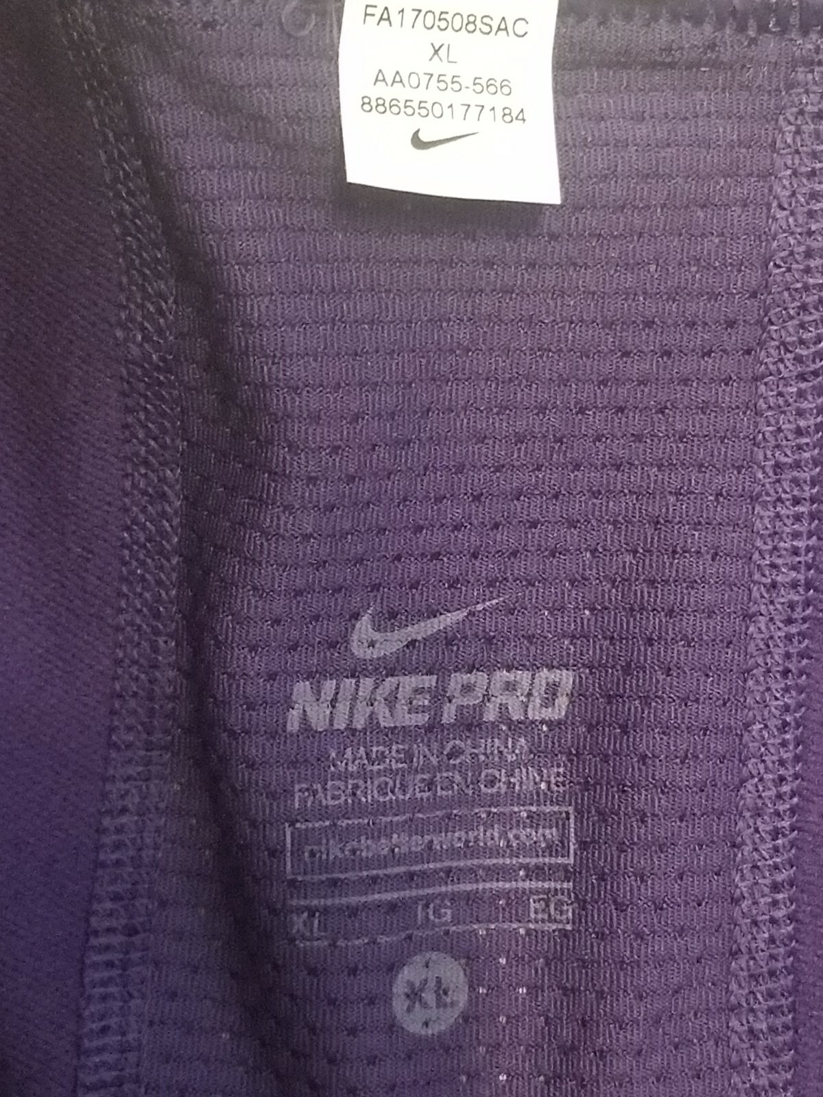 Nike NBA Pro Hyperstrong Padded Tights Pants 3/4 Dark Purple
